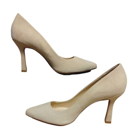 Anita Nubuck Pointed Toe Pumps by Salone Monet Light Cream Sz 9.5M - Picture 2 of 11